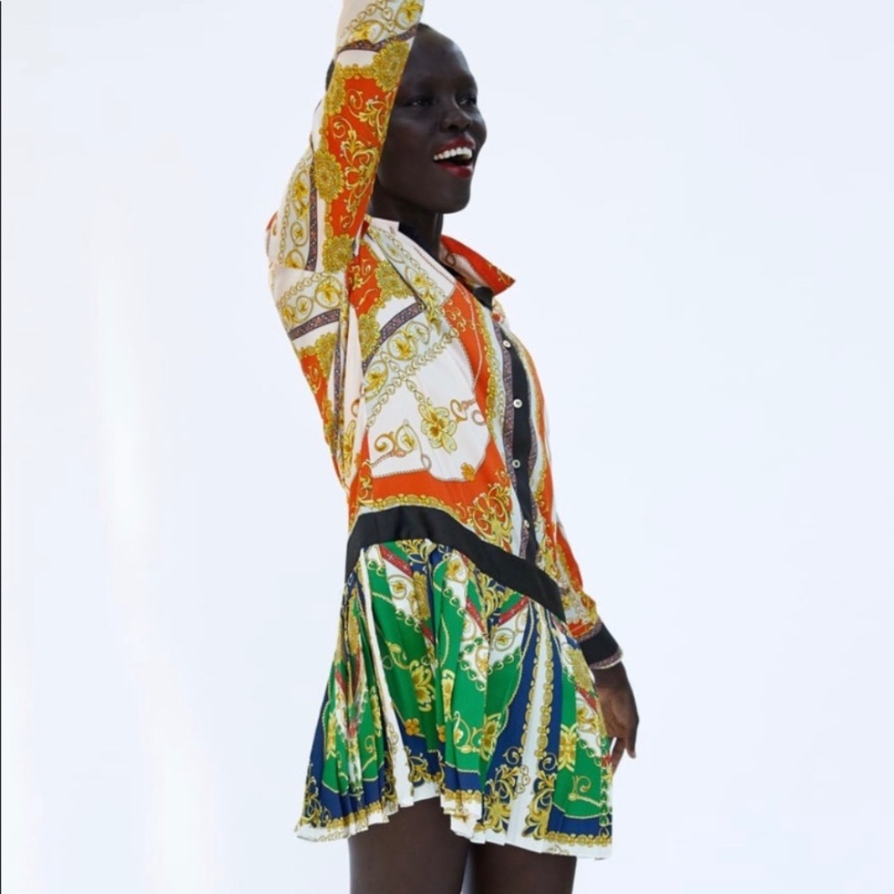 Bloggers Fav Zara Chain Patchwork Satin Dress